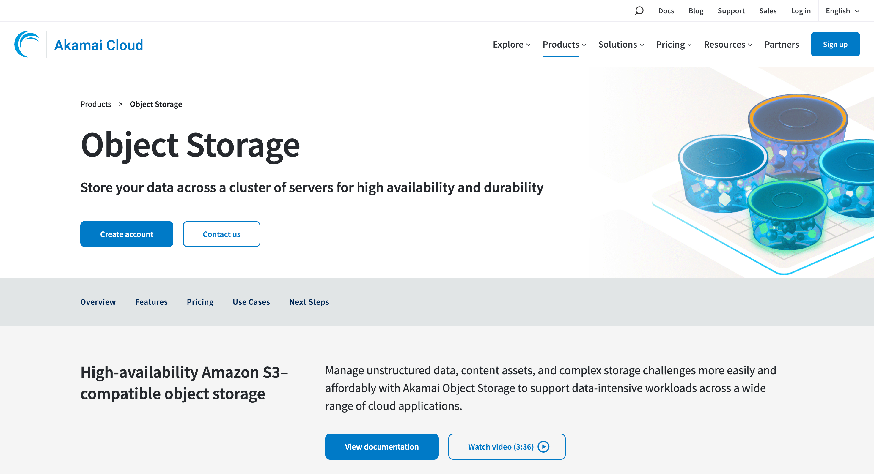 Akamai Object StorageのWebサイト
